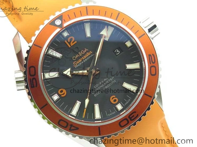 0109 UrbanStyle Planet Ocean Pro Orange Bezel 45mm OMF 1:1 Best Edition On Rubber Strap A8500 (Black Balance Wheel) 8138